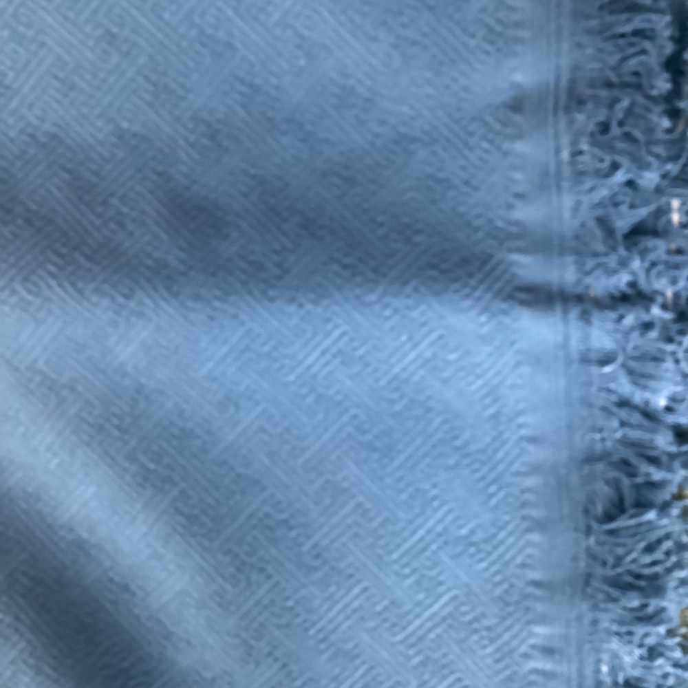 Upholstery Fabric 2 Yards Blue on Blue Textured Pattern Vtg MCM Heavy - Picture 4 of 4